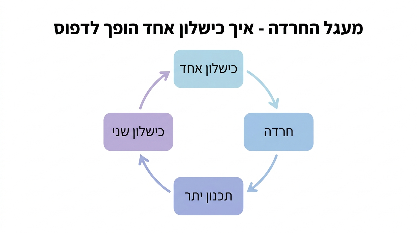 מעגל החרדה - איך כישלון אחד הופך לדפוס